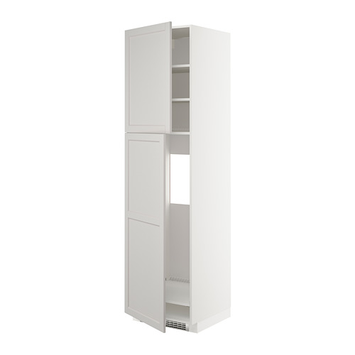 METOD high cabinet for fridge w 2 doors