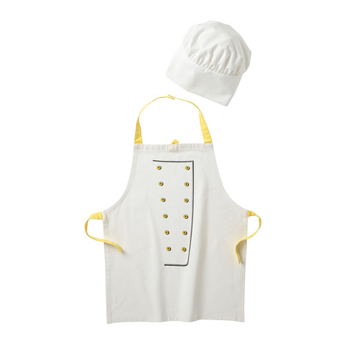TOPPKLOCKA, children’s apron with chef’s hat