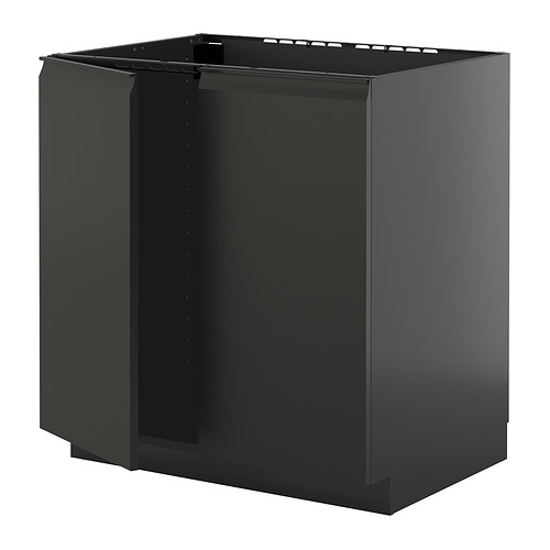METOD base cabinet for sink + 2 doors
