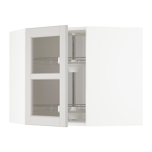 METOD corner wall cab w carousel/glass dr