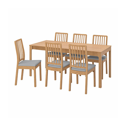 EKEDALEN/EKEDALEN, table and 6 chairs