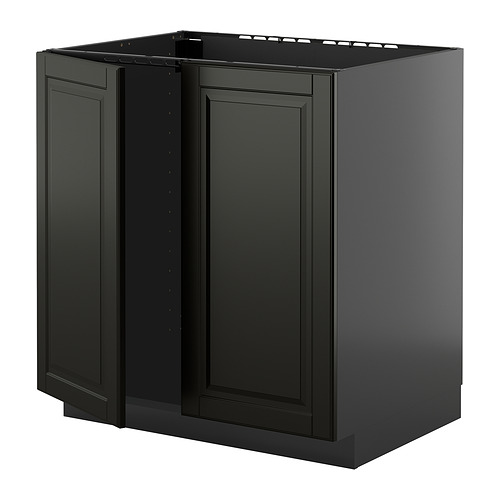 METOD base cabinet for sink + 2 doors