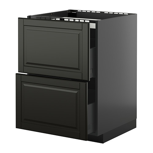 METOD/KNIVSHULT base cab f hob/2 fronts/2 drawers