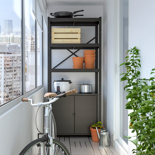 BROR, shelving unit with cabinet