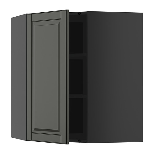 METOD corner wall cabinet with shelves