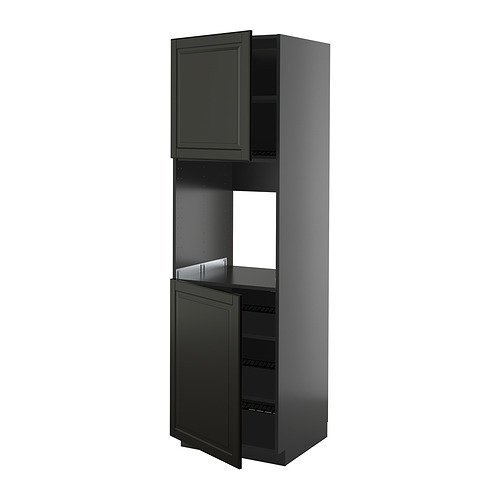 METOD high cab f oven w 2 doors/shelves