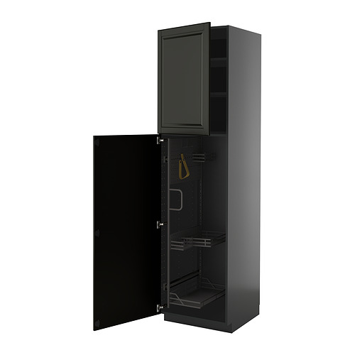 METOD high cabinet with cleaning interior