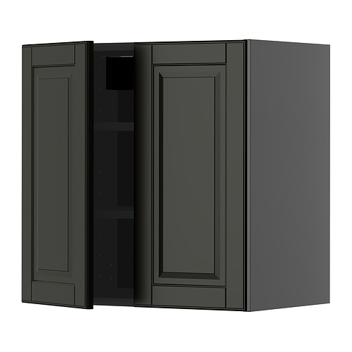 METOD wall cabinet with shelves/2 doors