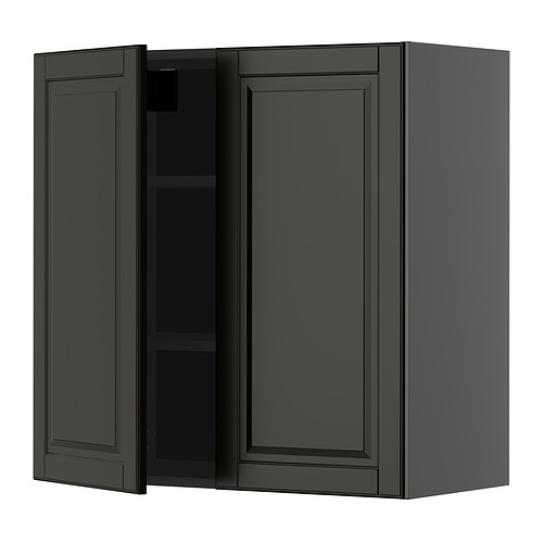 METOD wall cabinet with shelves/2 doors