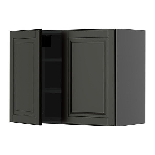 METOD wall cabinet with shelves/2 doors