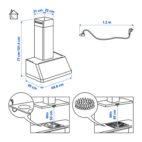 FOKUSERA wall mounted extractor hood