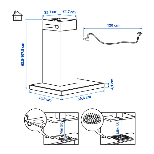 MATÄLSKARE wall mounted extractor hood