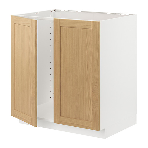METOD base cabinet for sink + 2 doors