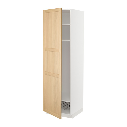 METOD high cabinet w shelves/wire basket