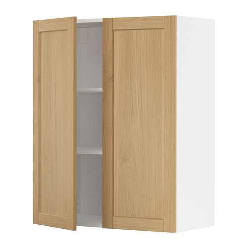 METOD wall cabinet with shelves/2 doors