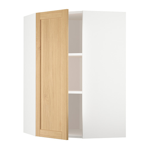 METOD corner wall cabinet with shelves