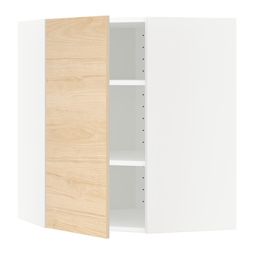 METOD corner wall cabinet with shelves