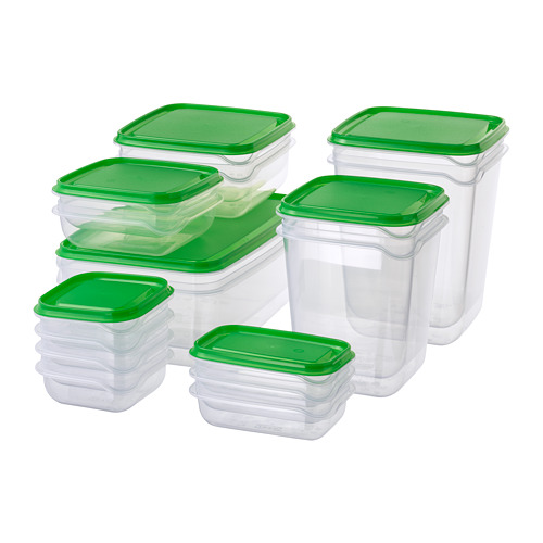 PRUTA, food container, set of 17