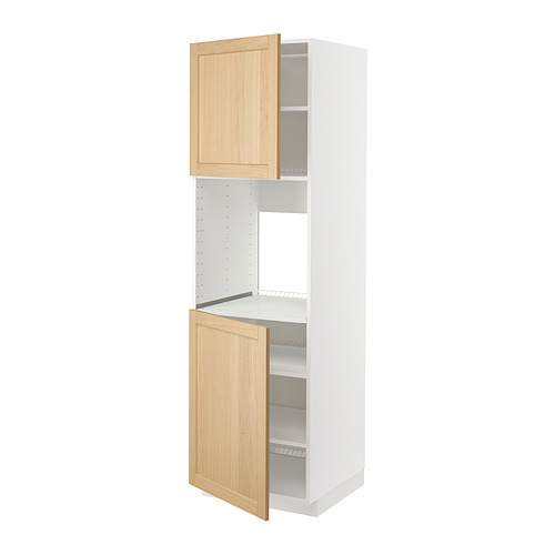 METOD high cab f oven w 2 doors/shelves