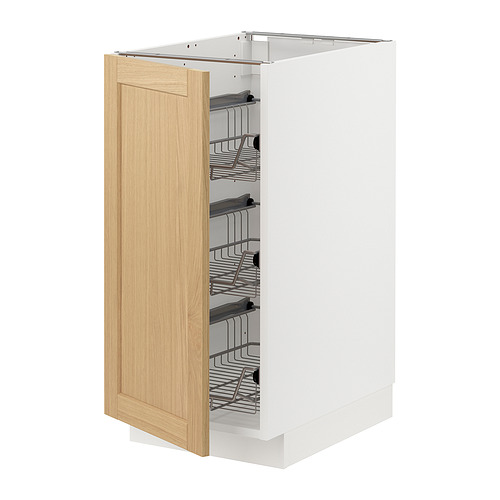 METOD base cabinet with wire baskets