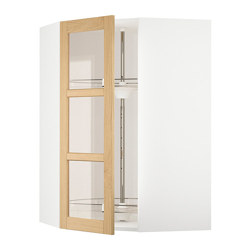 METOD corner wall cab w carousel/glass dr