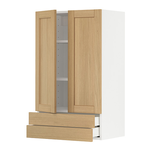 METOD/MAXIMERA wall cabinet w 2 doors/2 drawers