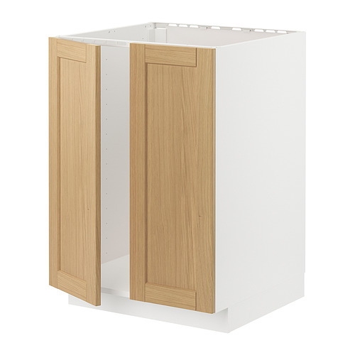 METOD base cabinet for sink + 2 doors