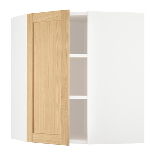 METOD corner wall cabinet with shelves