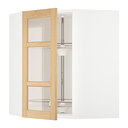 METOD corner wall cab w carousel/glass dr