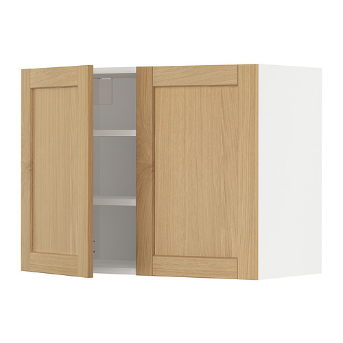 METOD wall cabinet with shelves/2 doors