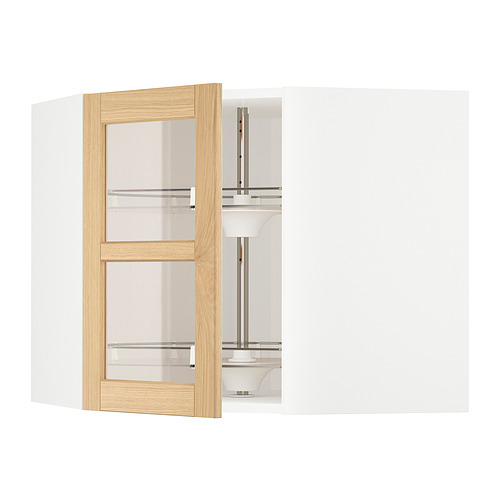 METOD corner wall cab w carousel/glass dr