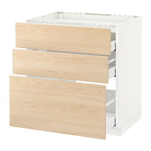 METOD/MAXIMERA base cab f hob/3 fronts/3 drawers