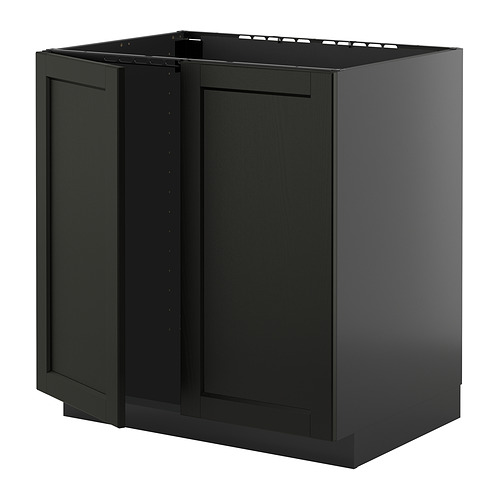 METOD base cabinet for sink + 2 doors