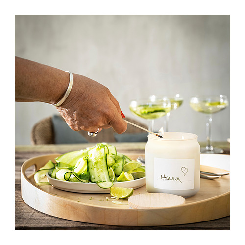ÄDELTUJA, scented cndl in glass w lid/2 wicks