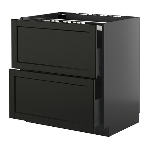 METOD/KNIVSHULT base cab f hob/2 fronts/2 drawers