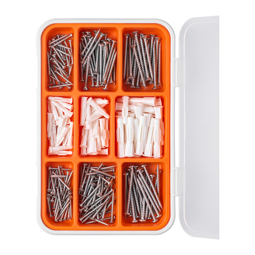 FIXA, 260-piece screw and plug set