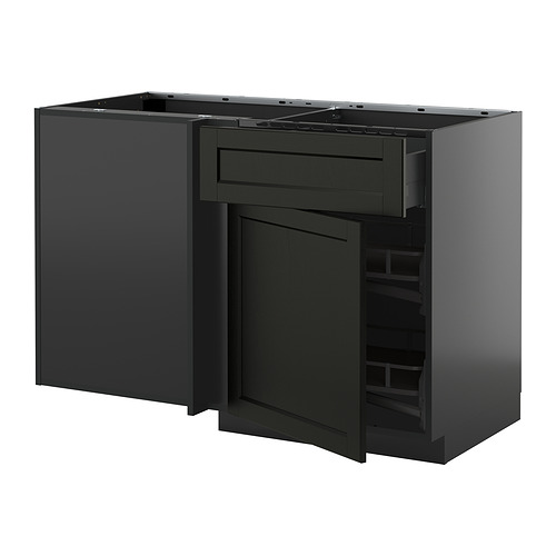 METOD/KNIVSHULT, grunnskápur í horn/skúff/útdraganl.