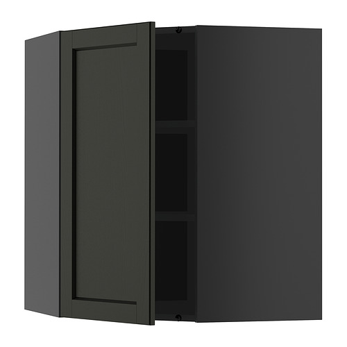 METOD corner wall cabinet with shelves