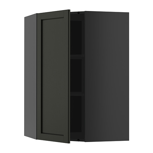 METOD corner wall cabinet with shelves