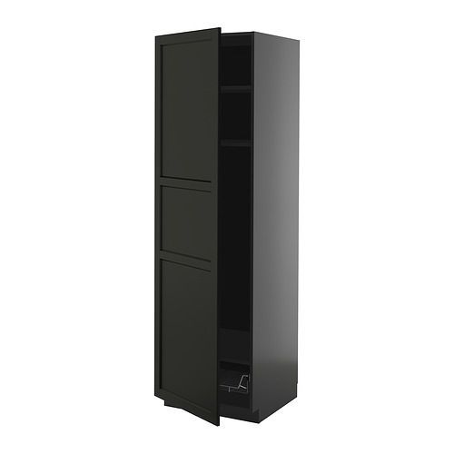 METOD high cabinet w shelves/wire basket