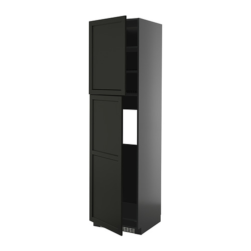 METOD high cabinet for fridge w 2 doors