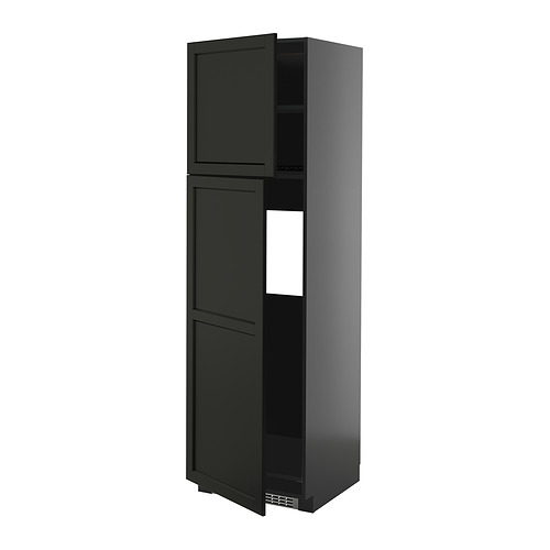 METOD high cabinet for fridge w 2 doors
