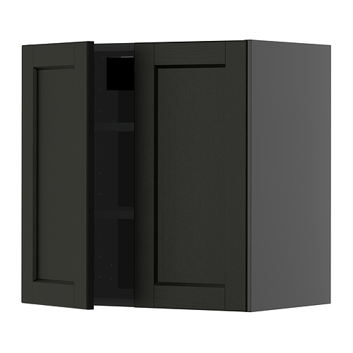 METOD wall cabinet with shelves/2 doors