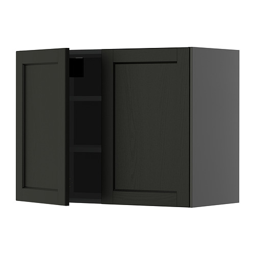 METOD wall cabinet with shelves/2 doors