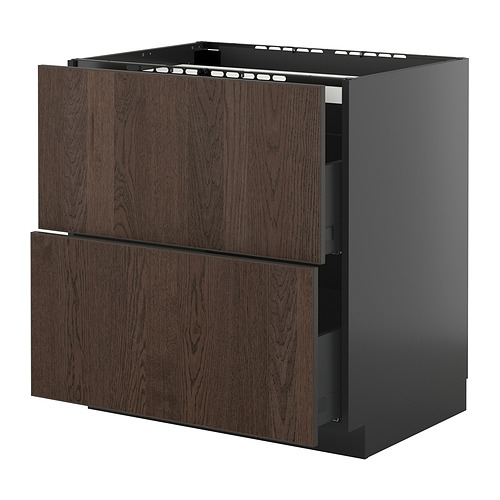 METOD/KNIVSHULT base cab f hob/2 fronts/2 drawers