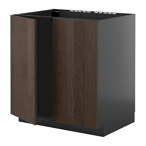 METOD base cabinet for sink + 2 doors