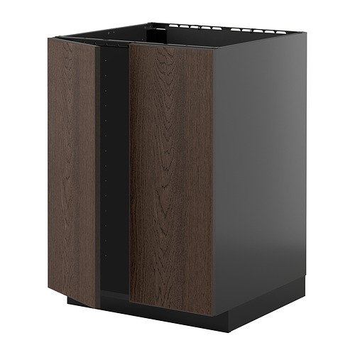 METOD base cabinet for sink + 2 doors