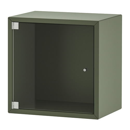 EKET wall cabinet with glass door