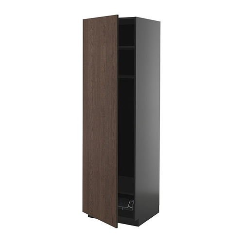 METOD high cabinet w shelves/wire basket