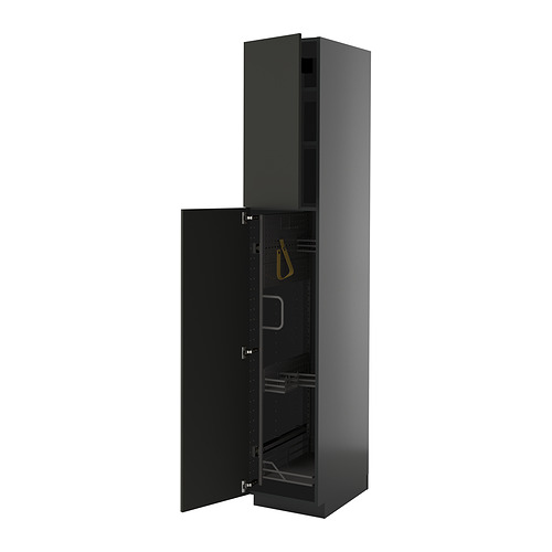 METOD high cabinet with cleaning interior